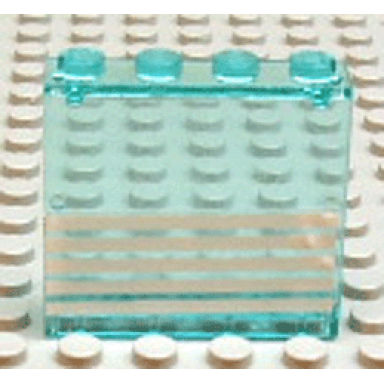 trans-light blue panel 1 x 4 x 3 with 5 white stripes pattern sticker - sets 6342 6345