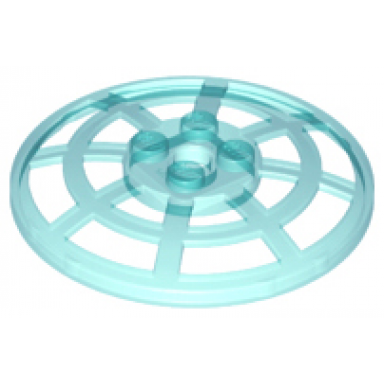trans-light blue dish 6 x 6 inverted radar webbed - type 2 underside attachment positions at 90 degrees