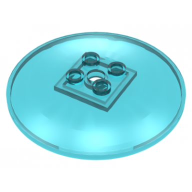 trans-light blue dish 6 x 6 inverted radar - hollow studs