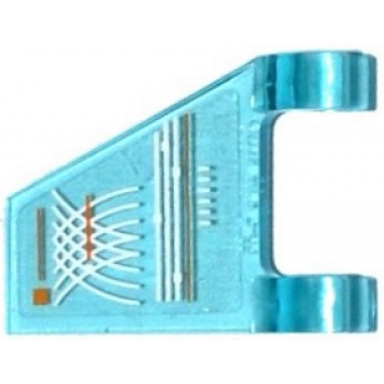 trans-light blue flag 2 x 2 trapezoid with white and orange lines curves and dots pattern model left side sticker - set 76038