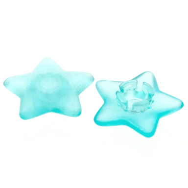 trans-light blue clikits icon star 2 x 2 small with pin frosted solid and transparent colors