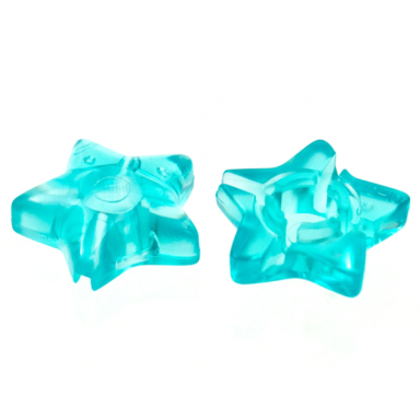 trans-light blue clikits icon star 2 x 2 large with hole