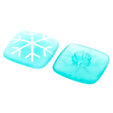 trans-light blue clikits icon square 2 x 2 large with pin with white snowflake pattern