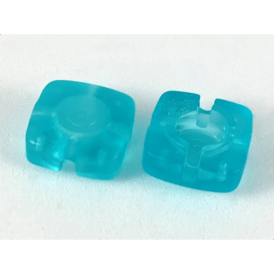 trans-light blue clikits icon square 2 x 2 small with hole frosted solid and transparent colors