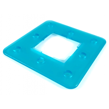 trans-light blue clikits frame square with 8 holes