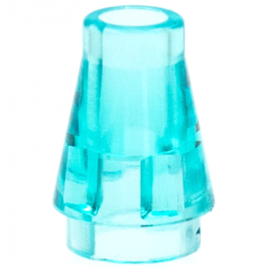 trans-light blue cone 1 x 1