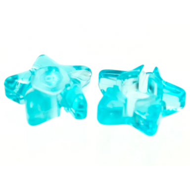 trans-light blue clikits icon star 2 x 2 small with hole