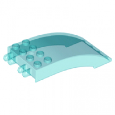 trans-light blue windscreen 8 x 4 x 2 curved with locking dual 2 fingers