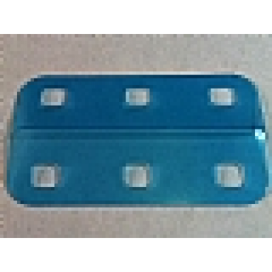 trans-light blue clikits plastic rectangle 5 x 8 1 2 with rounded corners and 6 holes
