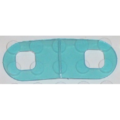 trans-light blue clikits plastic rectangle 1 7 8 x 5 with rounded corners and 2 holes