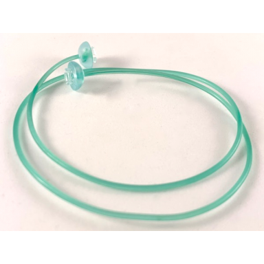 trans-light blue clikits cord jelly string 384mm with 2 trans-aqua caps top attachment