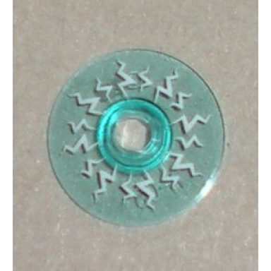 trans-light blue dish 2 x 2 inverted radar with white lightning bolts pattern