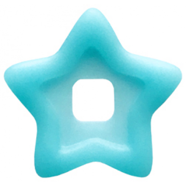 trans-light blue clikits icon accent plastic star 3 5 8 x 3 5 8 with raised border