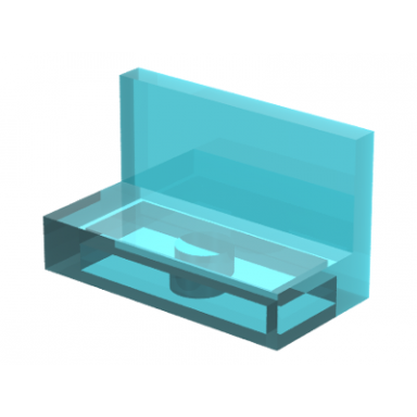 trans-light blue panel 1 x 2 x 1