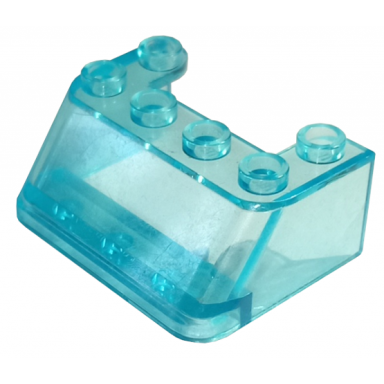 trans-light blue windscreen 3 x 4 x 1 1 3 with 6 studs on top
