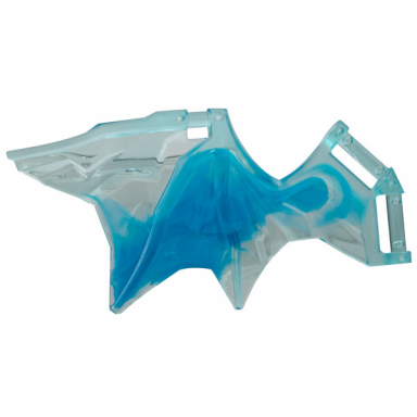 trans-light blue dragon wing 11 x 5 with bar handles with marbled dark azure pattern