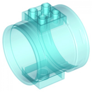 trans-light blue cylinder tube straight