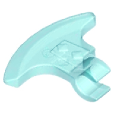 trans-light blue minifigure weapon axe head with clip