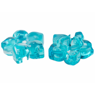 trans-light blue clikits icon flower 5 pointed petals 2 x 2 large with hole
