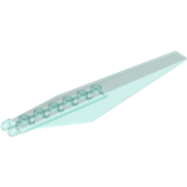 trans-light blue hinge plate 3 x 12 with angled side extensions and tapered ends