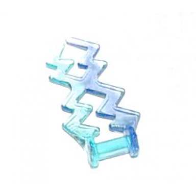 trans-light blue wave angular double with bar handle electric zigzag lightning bolt with marbled trans-purple pattern