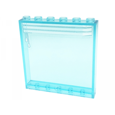 trans-light blue panel 1 x 6 x 5 with 3 venetian blinds and drawstring pattern sticker - set 41318