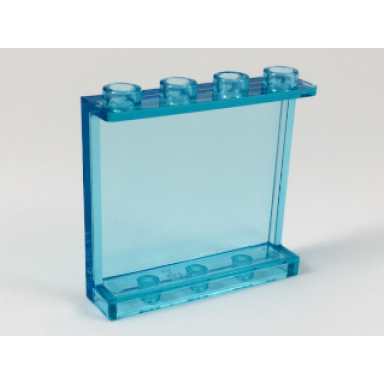 trans-light blue panel 1 x 4 x 3 with side supports - hollow studs