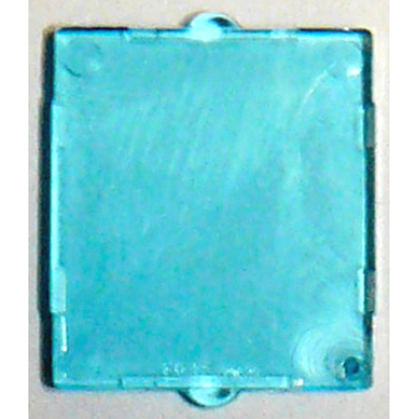 trans-light blue glass for window 1 x 2 x 2 flat front