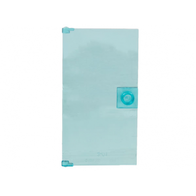 trans-light blue door 1 x 4 x 6 with stud handle