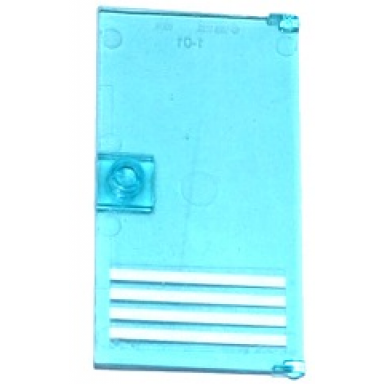 trans-light blue door 1 x 4 x 6 with stud handle with 4 white stripes bottom pattern sticker - set 60130