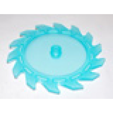 trans-light blue technic circular saw blade 9 x 9 with pin hole and teeth in same direction