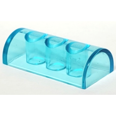 trans-light blue slope curved 2 x 4 double without groove