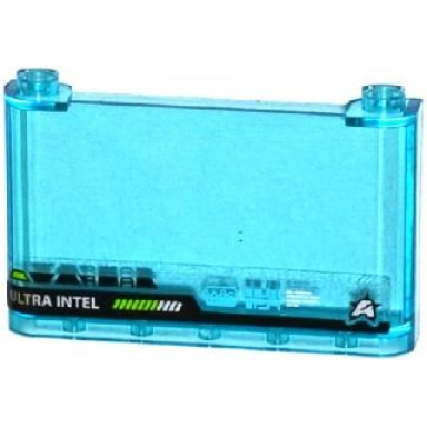 trans-light blue windscreen 1 x 6 x 3 with ultra intel and ultra agents logo pattern sticker - set 70173