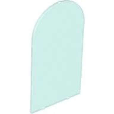 trans-light blue glass for door frame 1 x 6 x 7 arched with notches and rounded pillars