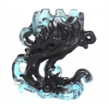 trans-light blue minifigure pedestal ghost smoke with marbled black pattern