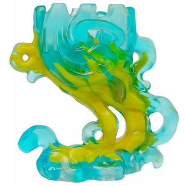 trans-light blue minifigure pedestal ghost smoke with marbled bright light orange pattern