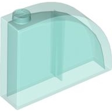 trans-light blue slope curved 4 x 1 x 2 2 3 with stud