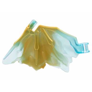 trans-light blue dragon wing 9 x 6 with marbled pearl gold pattern