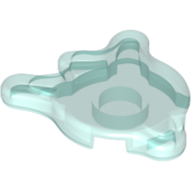 trans-light blue tile round 2 x 2 splat with side extensions