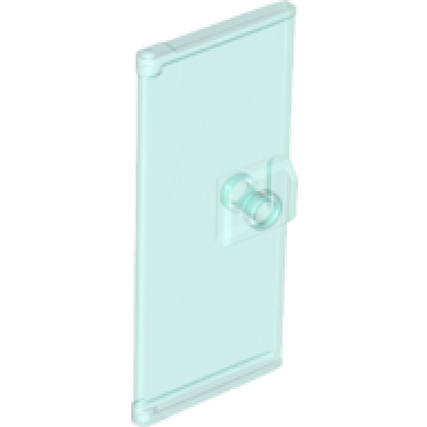 trans-light blue door 1 x 3 x 6 with stud handle