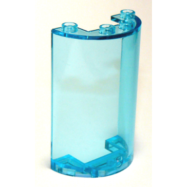 trans-light blue cylinder half 2 x 4 x 5 with 1 x 2 cutout