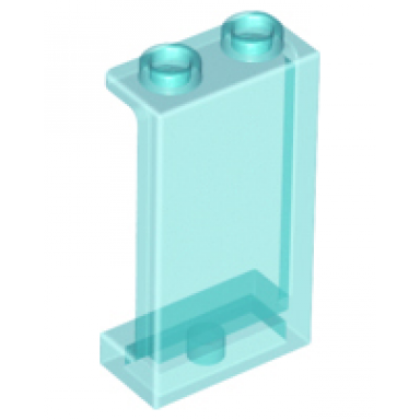 trans-light blue panel 1 x 2 x 3 with side supports - hollow studs