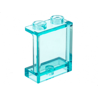 trans-light blue panel 1 x 2 x 2 with side supports - hollow studs