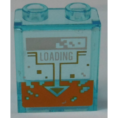 trans-light blue panel 1 x 2 x 2 with side supports - hollow studs with loading and arrow pattern sticker - set 70317
