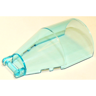 trans-light blue windscreen 6 x 4 x 2 round with bar handle
