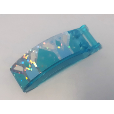 trans-light blue windscreen 6 x 2 x 2 with bar handle with bright light blue medium azure and white shapes on silver holographic glitter background pattern model left side sticker - sets 41148 43172