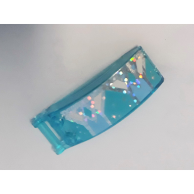 trans-light blue windscreen 6 x 2 x 2 with bar handle with bright light blue medium azure and white shapes on silver holographic glitter background pattern model right side sticker - sets 41148 43172