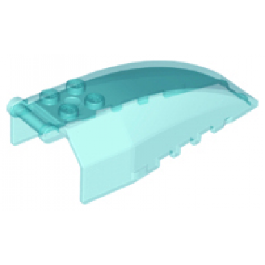 trans-light blue windscreen 8 x 4 x 2 with 4 studs and bar handle