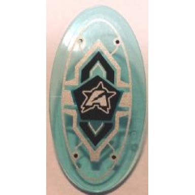 trans-light blue minifigure shield elliptical with ultra agents logo pattern sticker - sets 70163 70166