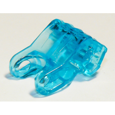 trans-light blue hero factory fist with axle hole - 4 fingers